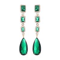 1 Pair Glam Shiny Water Droplets Plating Inlay Copper Zircon Drop Earrings main image 4