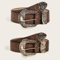 Casual Simple Style Printing Imitation Leather Alloy Women's Leather Belts main image 1