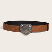 Retro Heart Shape Imitation Leather Alloy Women's Leather Belts main image 5