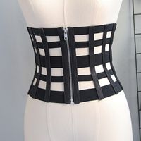 Simple Style Solid Color Pu Leather Women's Corset Belts sku image 1