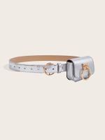 Simple Style Solid Color Imitation Leather Alloy Women's Leather Belts main image 5
