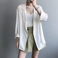 Women's Coat Long Sleeve Blazers Elegant Solid Color sku image 1