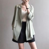 Women's Coat Long Sleeve Blazers Elegant Solid Color main image 3