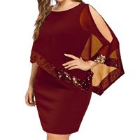 Women's Regular Dress Elegant Round Neck Sequins Sleeveless Solid Color Knee-length Daily main image 2