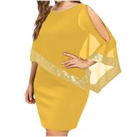 Women's Regular Dress Elegant Round Neck Sequins Sleeveless Solid Color Knee-length Daily main image 5