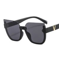 Glam Retro Color Block Pc Cat Eye Half Frame Women's Sunglasses main image 2