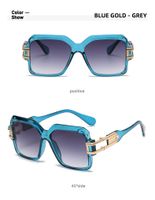Retro Color Block Pc Square Full Frame Women's Sunglasses sku image 4