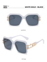 Retro Color Block Pc Square Full Frame Women's Sunglasses sku image 6