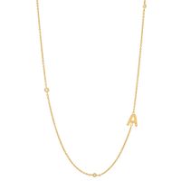 Simple Style Letter Sterling Silver 18k Gold Plated Necklace sku image 1
