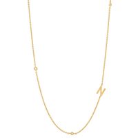 Simple Style Letter Sterling Silver 18k Gold Plated Necklace sku image 14