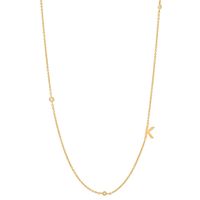Simple Style Letter Sterling Silver 18k Gold Plated Necklace sku image 11