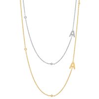 Simple Style Letter Sterling Silver 18k Gold Plated Necklace main image 4