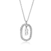 Ig Style Letter Sterling Silver Plating 18k Gold Plated White Gold Plated Pendant Necklace main image 6
