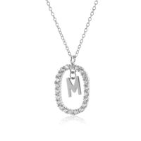 Ig Style Letter Sterling Silver Plating 18k Gold Plated White Gold Plated Pendant Necklace main image 3