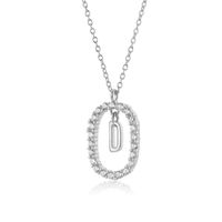 Ig Style Letter Sterling Silver Plating 18k Gold Plated White Gold Plated Pendant Necklace sku image 4
