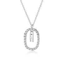 Ig Style Letter Sterling Silver Plating 18k Gold Plated White Gold Plated Pendant Necklace sku image 8
