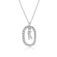 Ig Style Letter Sterling Silver Plating 18k Gold Plated White Gold Plated Pendant Necklace sku image 11