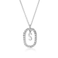 Ig Style Letter Sterling Silver Plating 18k Gold Plated White Gold Plated Pendant Necklace main image 4