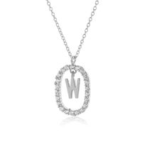 Ig Style Letter Sterling Silver Plating 18k Gold Plated White Gold Plated Pendant Necklace sku image 23