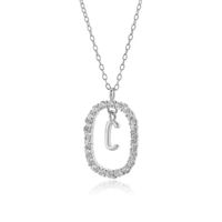Ig Style Letter Sterling Silver Plating 18k Gold Plated White Gold Plated Pendant Necklace main image 5