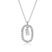 Ig Style Letter Sterling Silver Plating 18k Gold Plated White Gold Plated Pendant Necklace sku image 14
