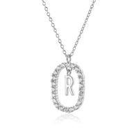 Ig Style Letter Sterling Silver Plating 18k Gold Plated White Gold Plated Pendant Necklace sku image 18