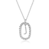 Ig Style Letter Sterling Silver Plating 18k Gold Plated White Gold Plated Pendant Necklace sku image 10