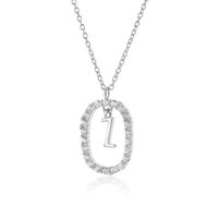 Ig Style Letter Sterling Silver Plating 18k Gold Plated White Gold Plated Pendant Necklace sku image 26