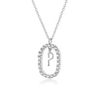 Ig Style Letter Sterling Silver Plating 18k Gold Plated White Gold Plated Pendant Necklace sku image 16