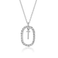 Ig Style Letter Sterling Silver Plating 18k Gold Plated White Gold Plated Pendant Necklace sku image 20