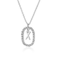 Ig Style Letter Sterling Silver Plating 18k Gold Plated White Gold Plated Pendant Necklace sku image 24