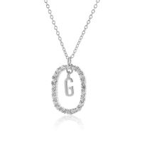 Ig Style Letter Sterling Silver Plating 18k Gold Plated White Gold Plated Pendant Necklace sku image 7