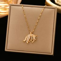 Streetwear Animal Stainless Steel Plating Inlay Zircon Pendant Necklace sku image 4