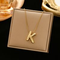 Classic Style Letter Titanium Steel Plating Pendant Necklace sku image 11