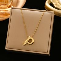 Classic Style Letter Titanium Steel Plating Pendant Necklace sku image 16