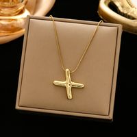 Classic Style Letter Titanium Steel Plating Pendant Necklace sku image 24