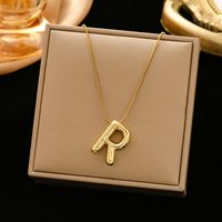 Classic Style Letter Titanium Steel Plating Pendant Necklace sku image 18