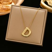 Classic Style Letter Titanium Steel Plating Pendant Necklace sku image 4