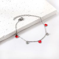 Simple Style Heart Shape Stainless Steel Plating Zircon Bracelets main image 5