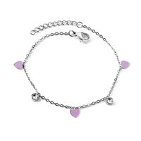Simple Style Heart Shape Stainless Steel Plating Zircon Bracelets sku image 2