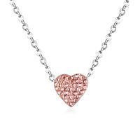 Simple Style Heart Shape Stainless Steel Plating Zircon Pendant Necklace sku image 5