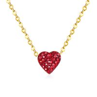 Simple Style Heart Shape Stainless Steel Plating Zircon Pendant Necklace sku image 9