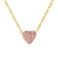 Simple Style Heart Shape Stainless Steel Plating Zircon Pendant Necklace sku image 11