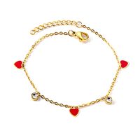 Simple Style Heart Shape Stainless Steel Plating Zircon Bracelets sku image 3