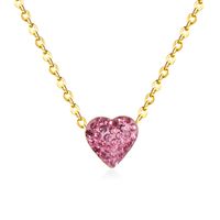 Simple Style Heart Shape Stainless Steel Plating Zircon Pendant Necklace sku image 10