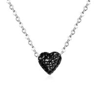 Simple Style Heart Shape Stainless Steel Plating Zircon Pendant Necklace sku image 1