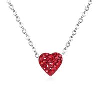 Simple Style Heart Shape Stainless Steel Plating Zircon Pendant Necklace sku image 3