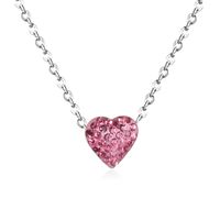 Simple Style Heart Shape Stainless Steel Plating Zircon Pendant Necklace sku image 4
