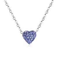 Simple Style Heart Shape Stainless Steel Plating Zircon Pendant Necklace sku image 6
