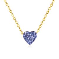 Simple Style Heart Shape Stainless Steel Plating Zircon Pendant Necklace sku image 12